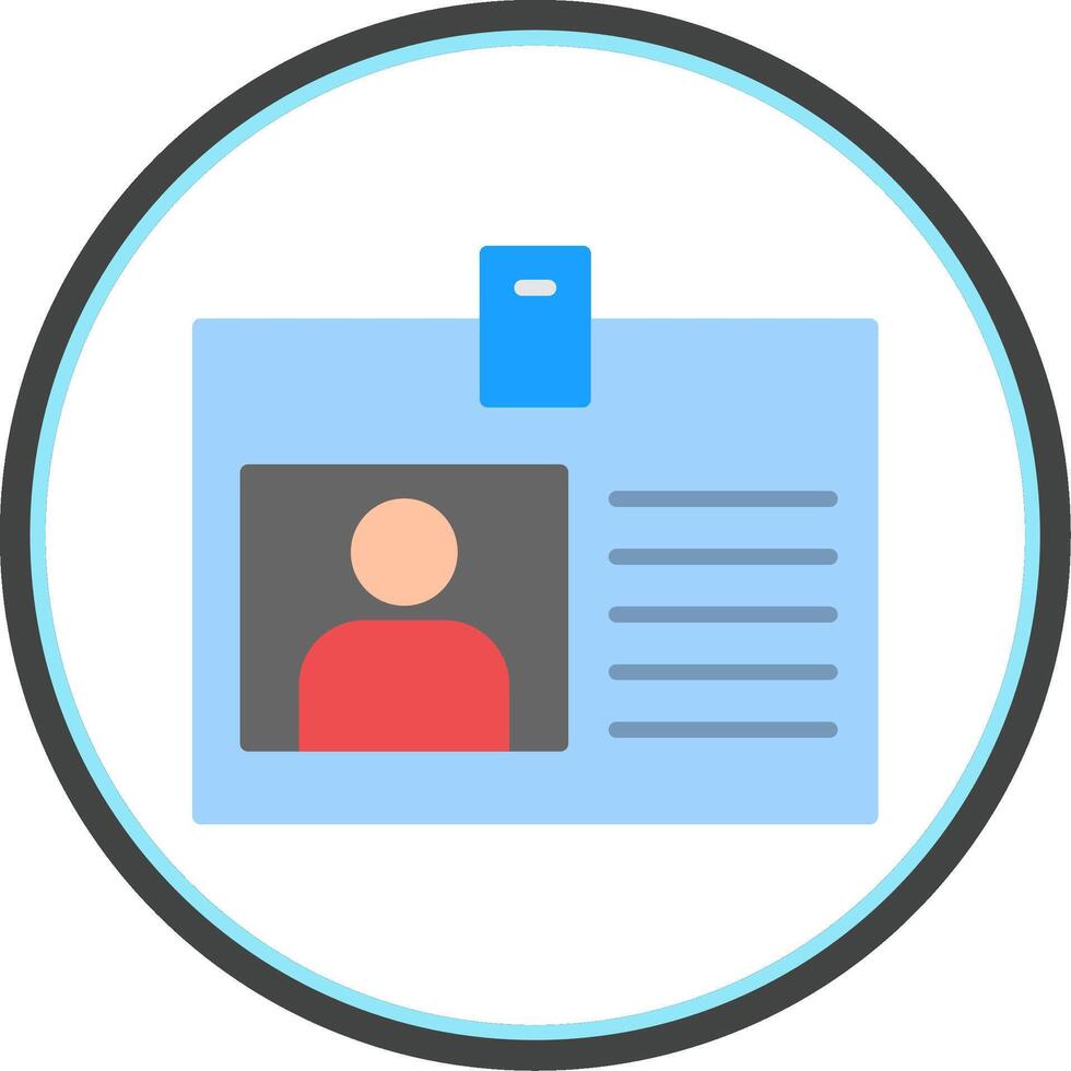 Id Card Flat Circle Icon vector