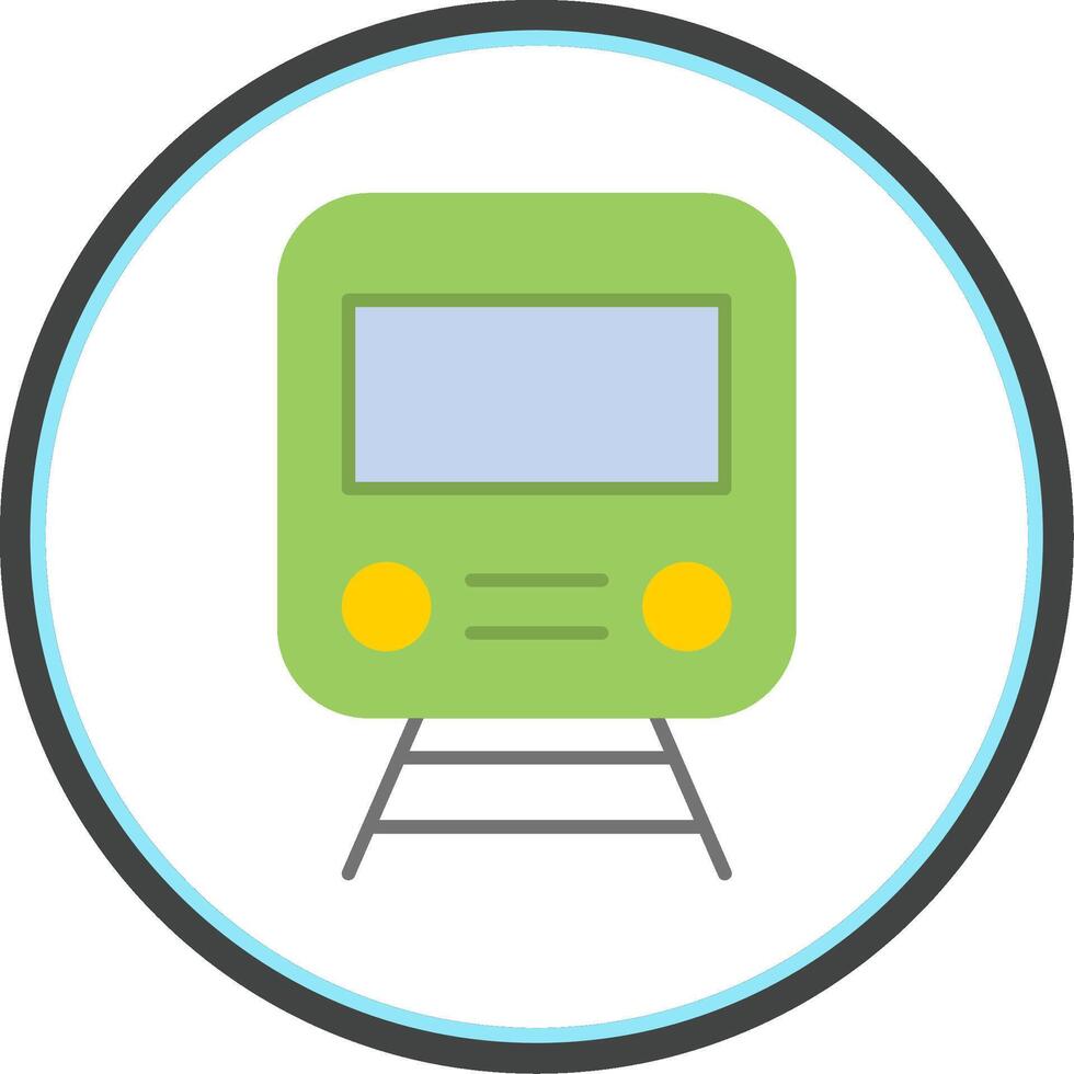 Rail Flat Circle Icon vector