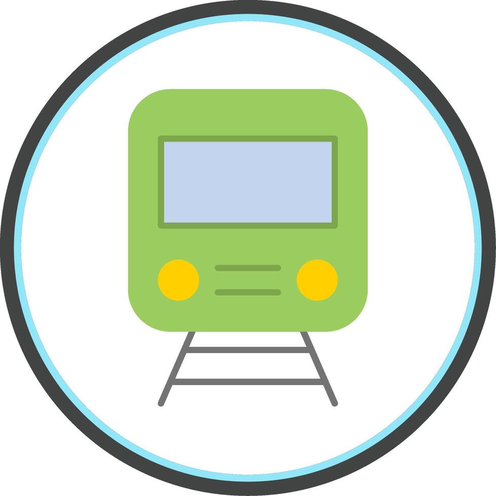 Rail Flat Circle Icon vector