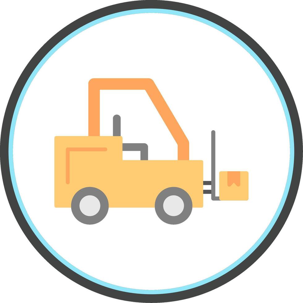 Forklift Flat Circle Icon vector