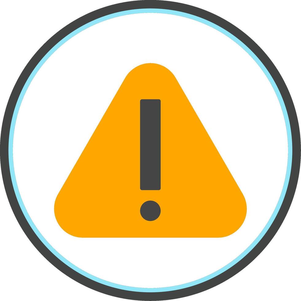 Warning Flat Circle Icon vector