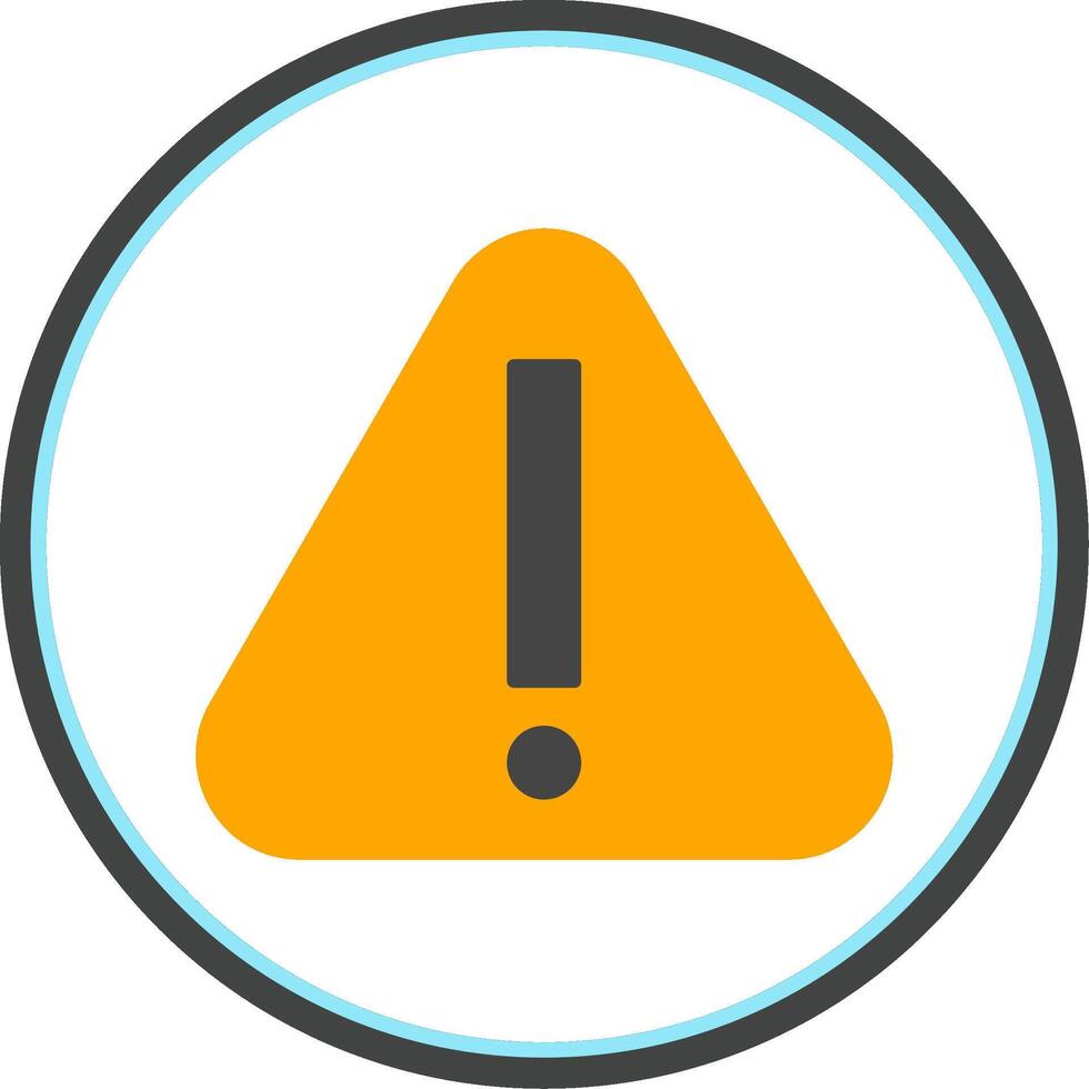 Warning Flat Circle Icon vector