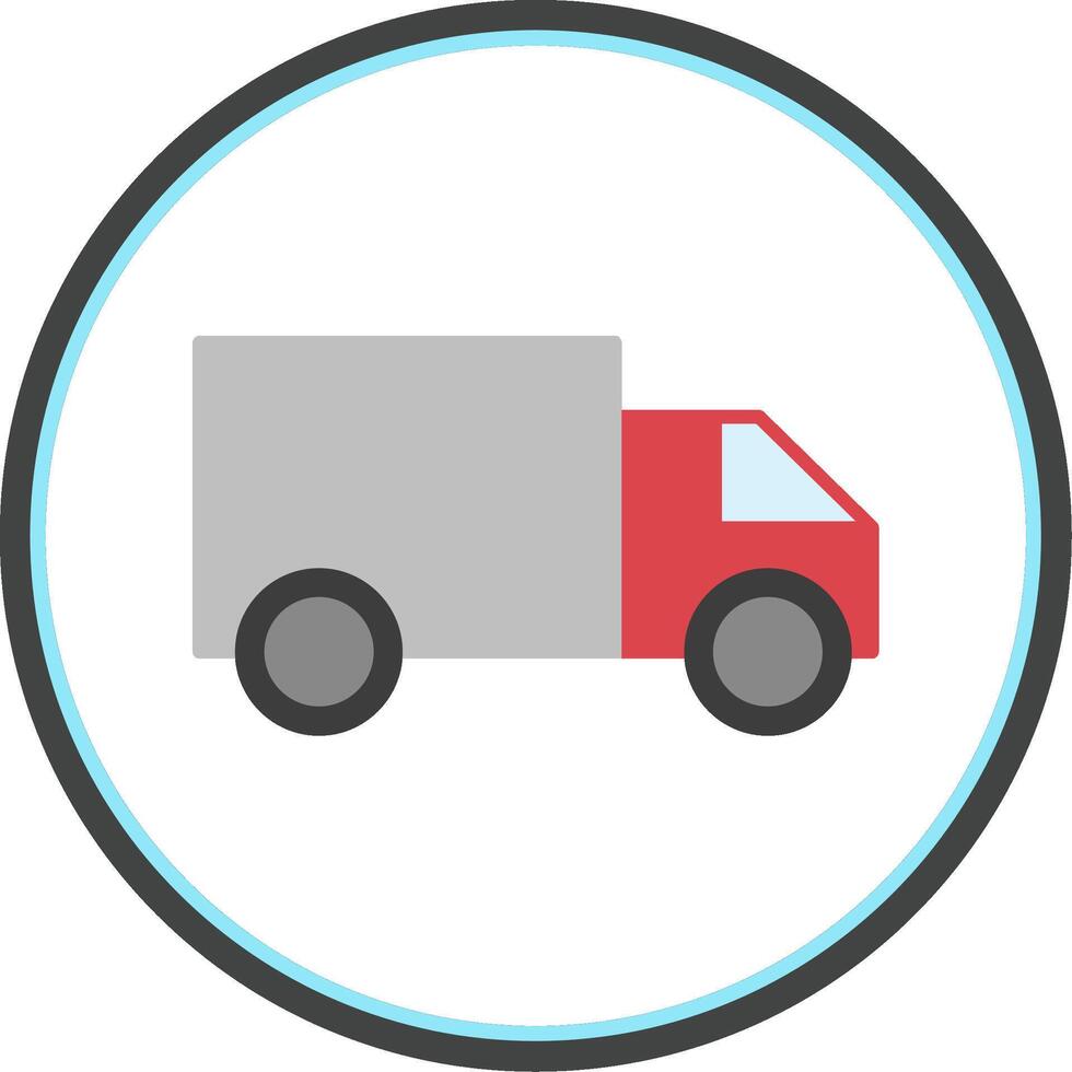 Cargo Van Flat Circle Icon vector