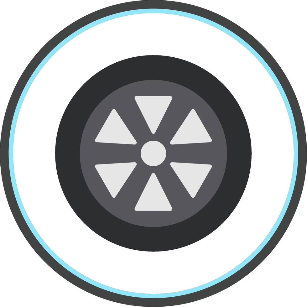 Wheel Flat Circle Icon vector