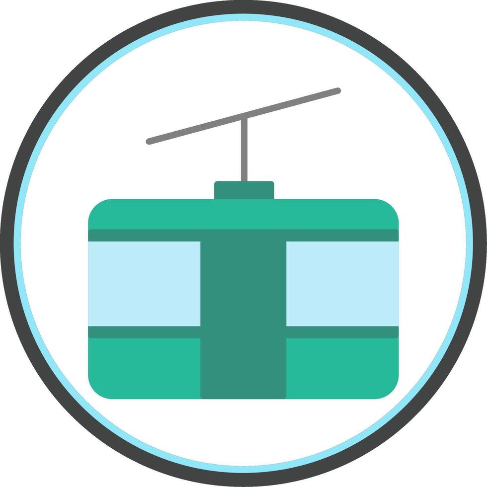 Cableway Flat Circle Icon vector