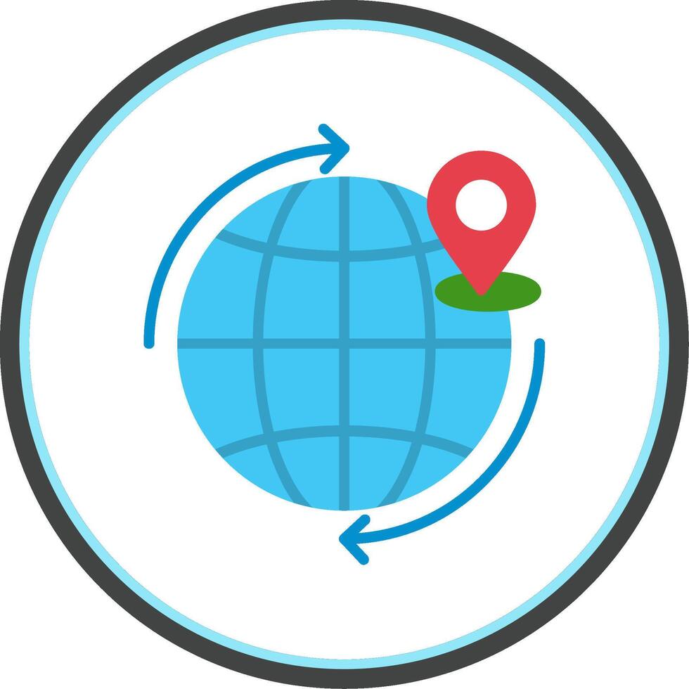 Worldwide Shipping Flat Circle Icon vector