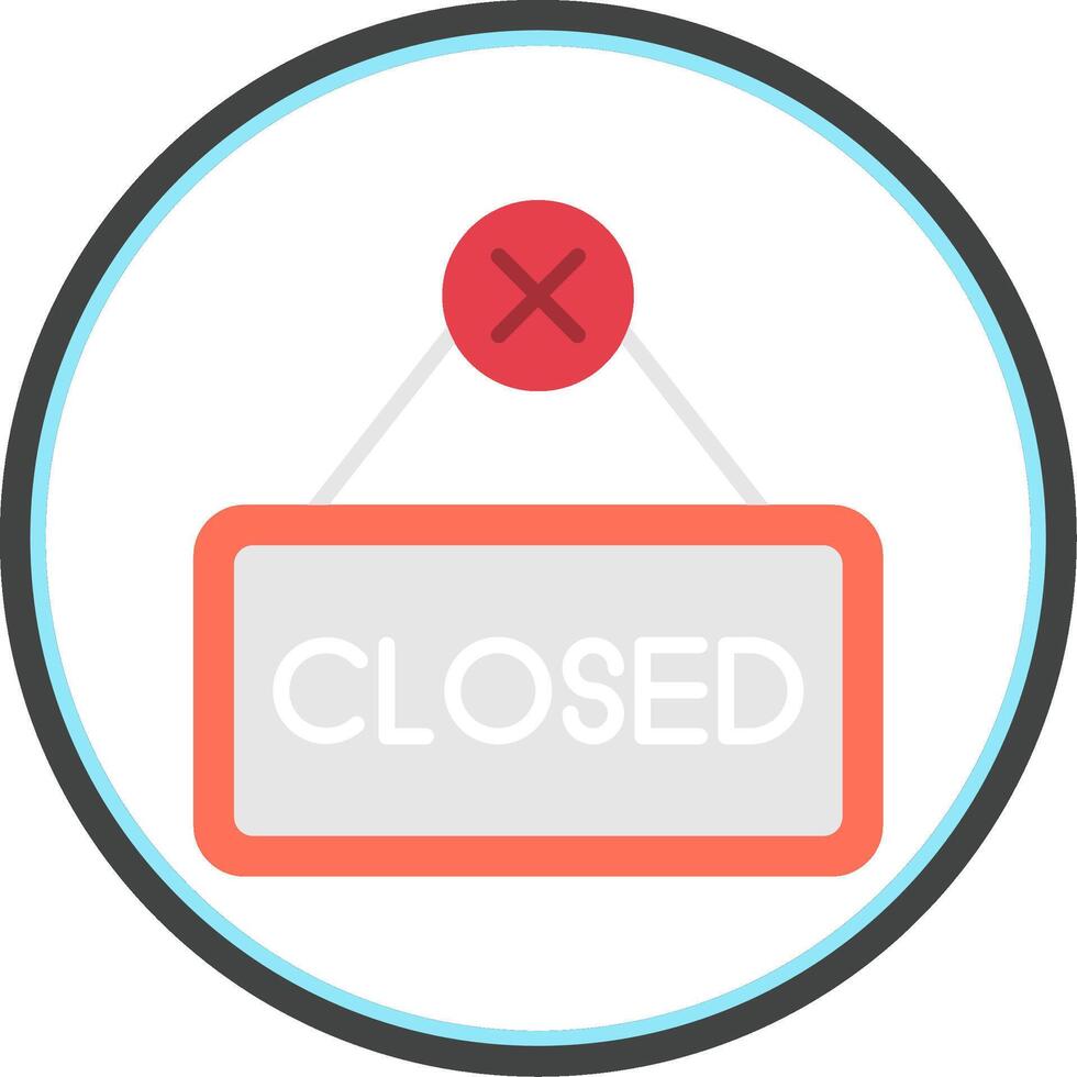 Close Flat Circle Icon vector