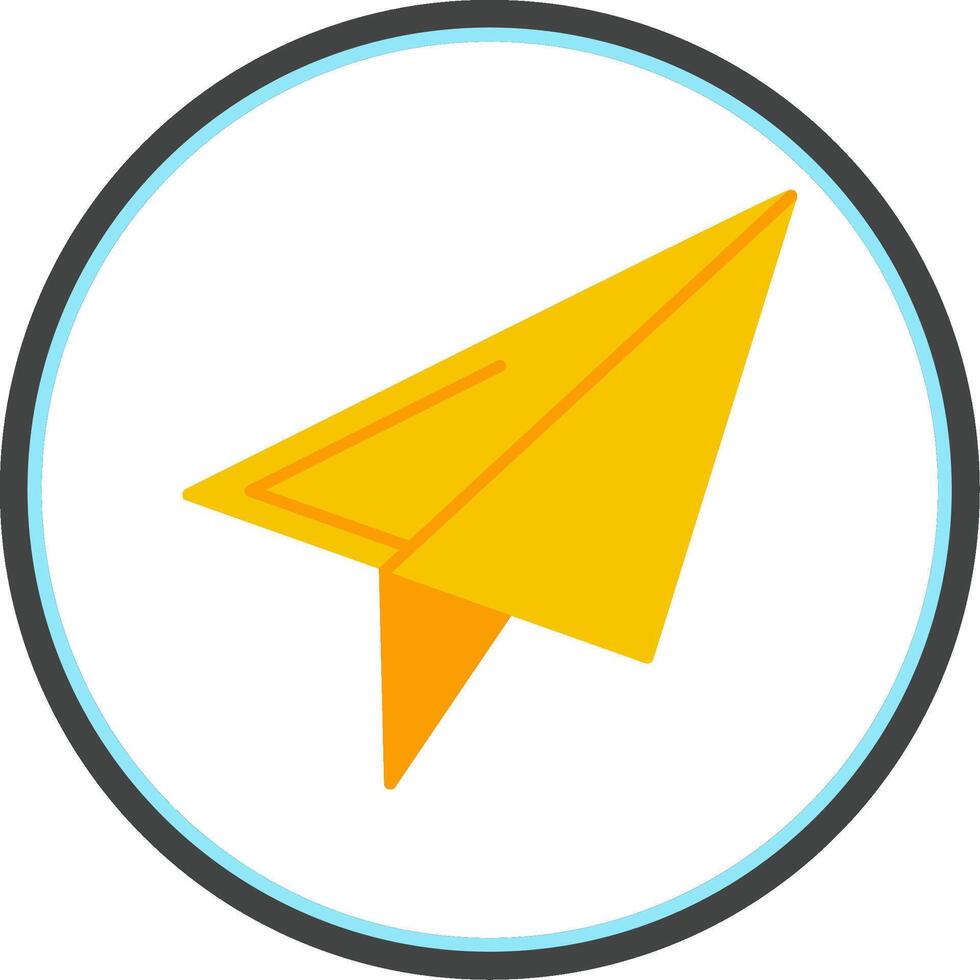 Paper Plane Flat Circle Icon vector