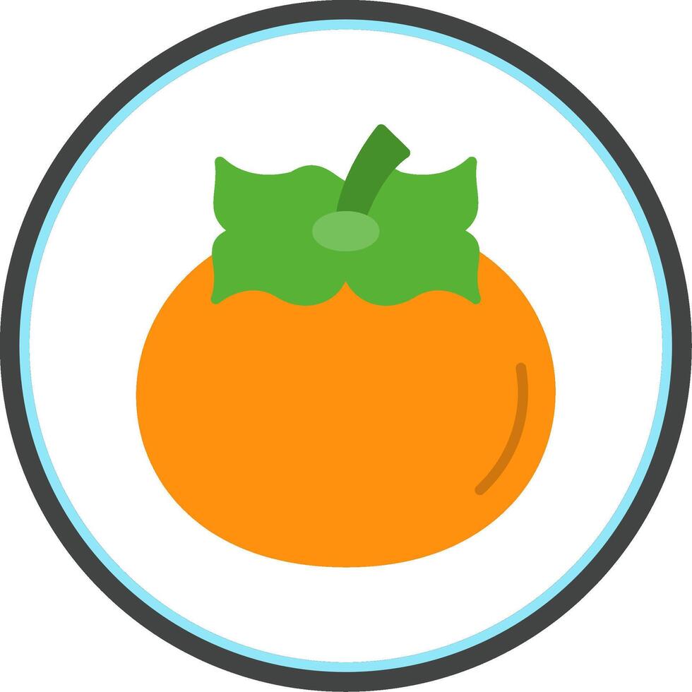 Persimmon Flat Circle Icon vector