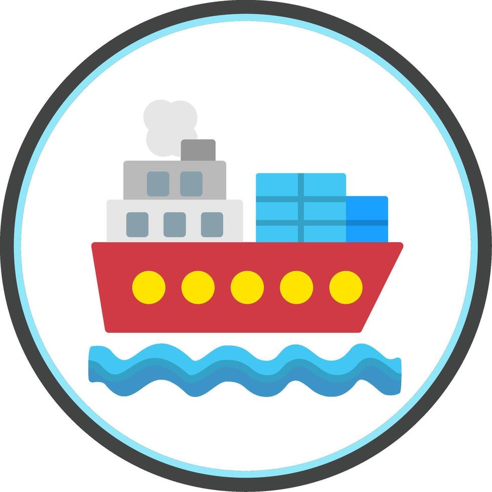 Shipping Flat Circle Icon vector