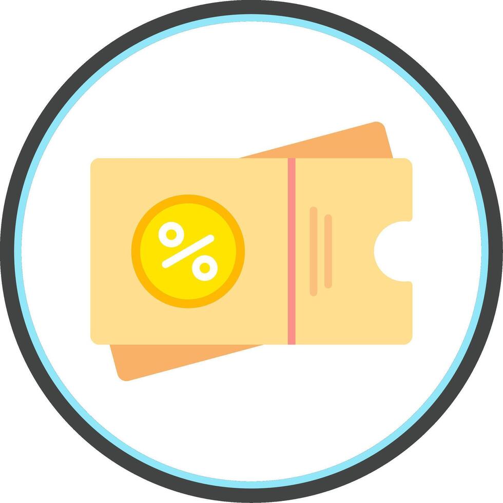 Voucher Flat Circle Icon vector