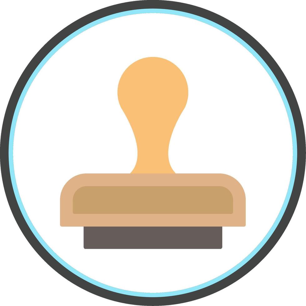 Stamp Flat Circle Icon vector