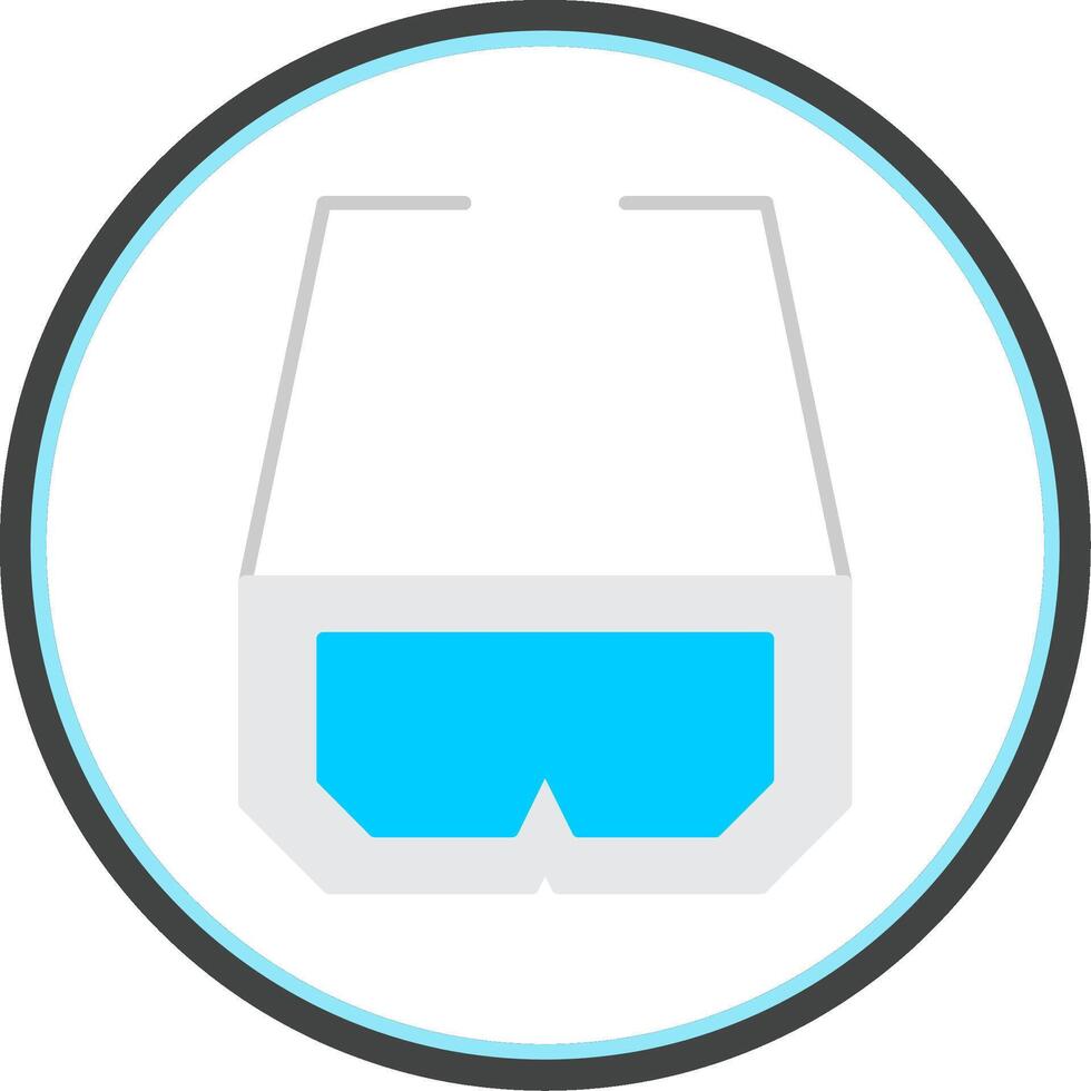 3d Glasses Flat Circle Icon vector