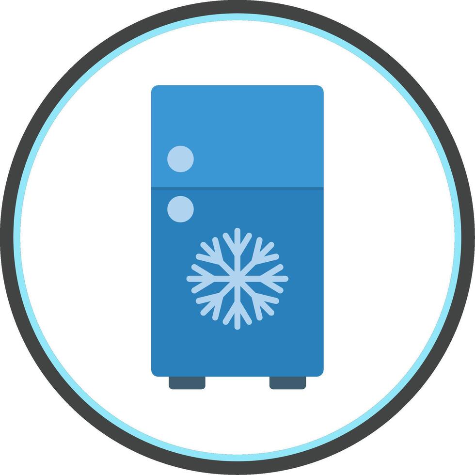 Refrigerator Flat Circle Icon vector