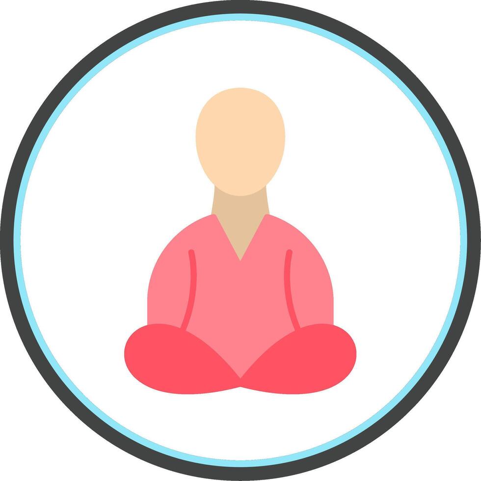 Meditation Flat Circle Icon vector