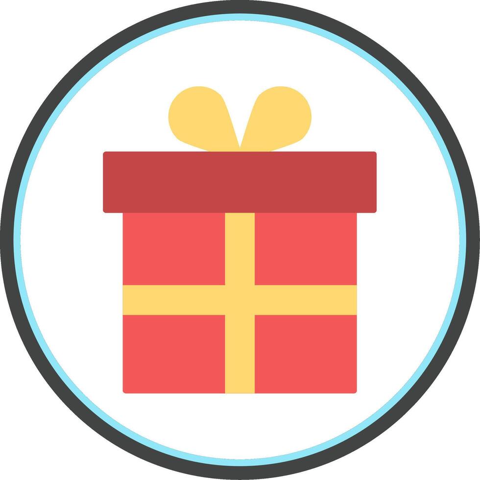 Gift Flat Circle Icon vector