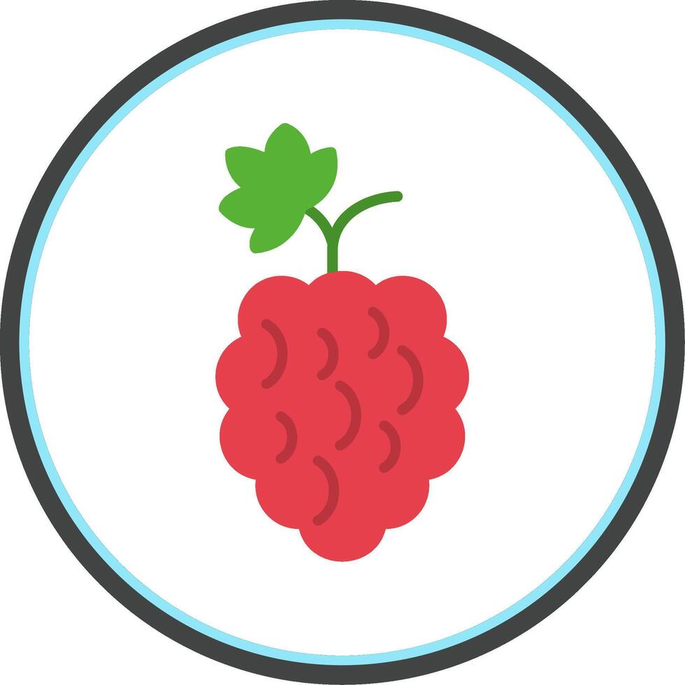 Raspberries Flat Circle Icon vector