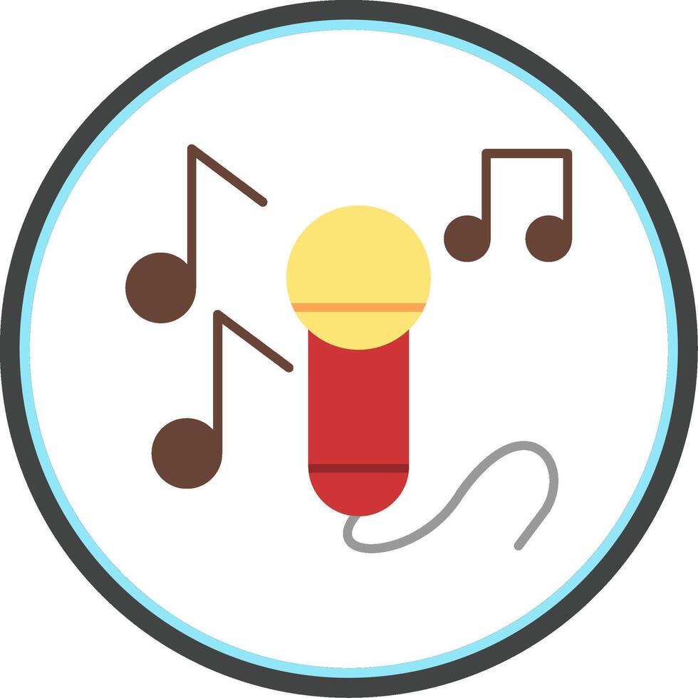 Sing Flat Circle Icon vector