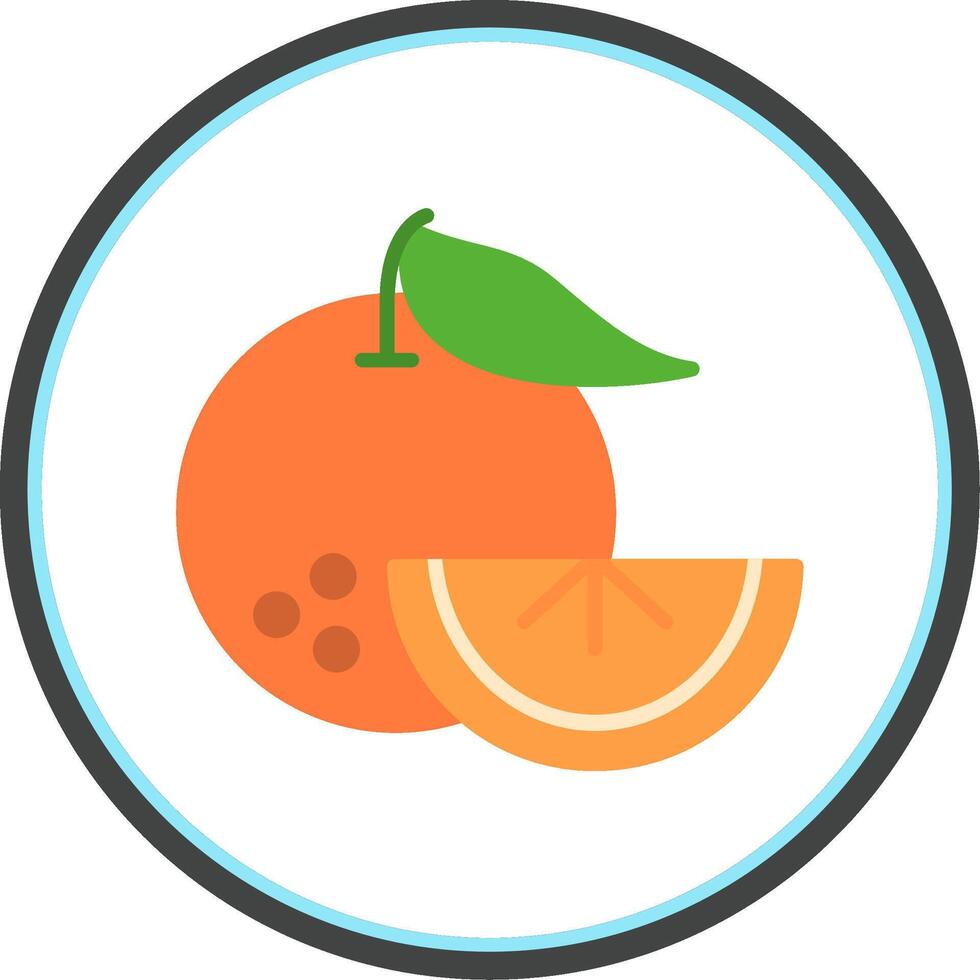 Oranges Flat Circle Icon vector