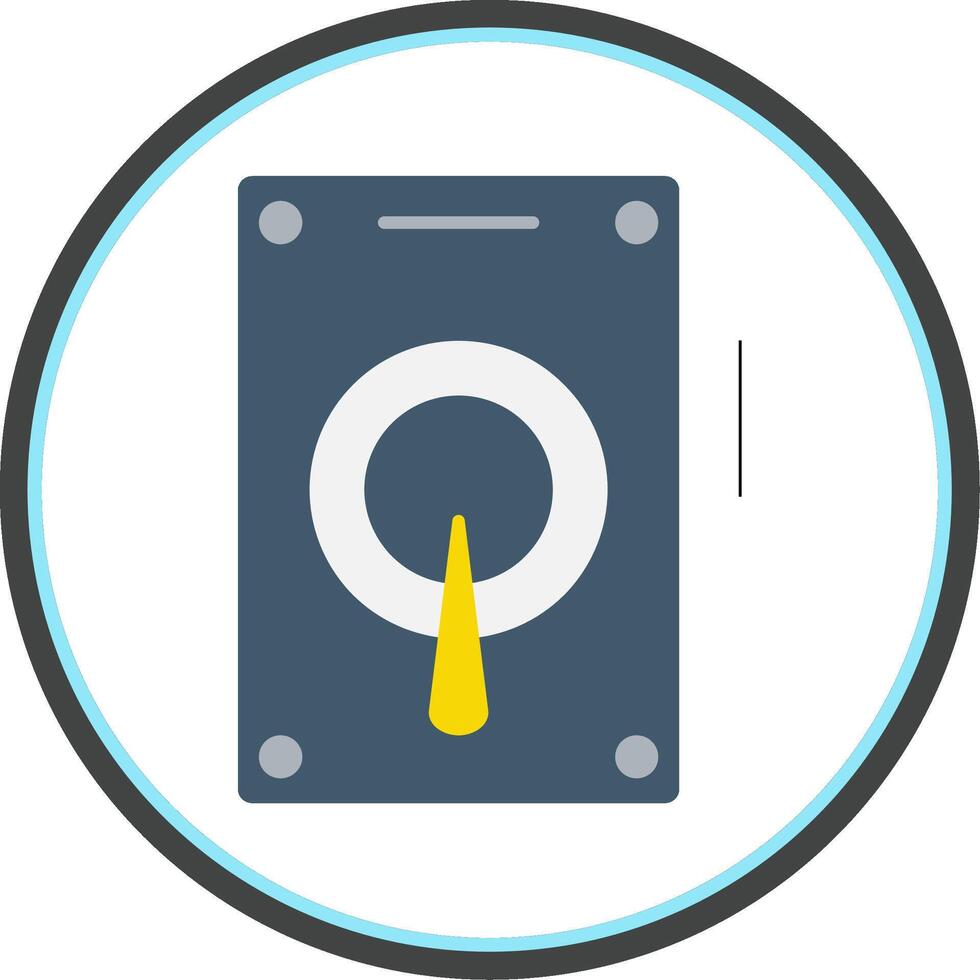 Hard Drive Flat Circle Icon vector