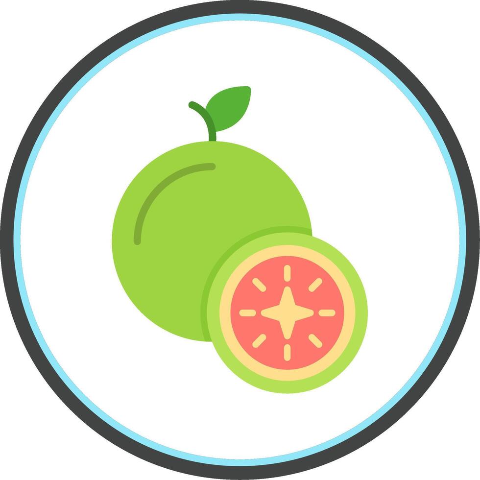 Guava Flat Circle Icon vector