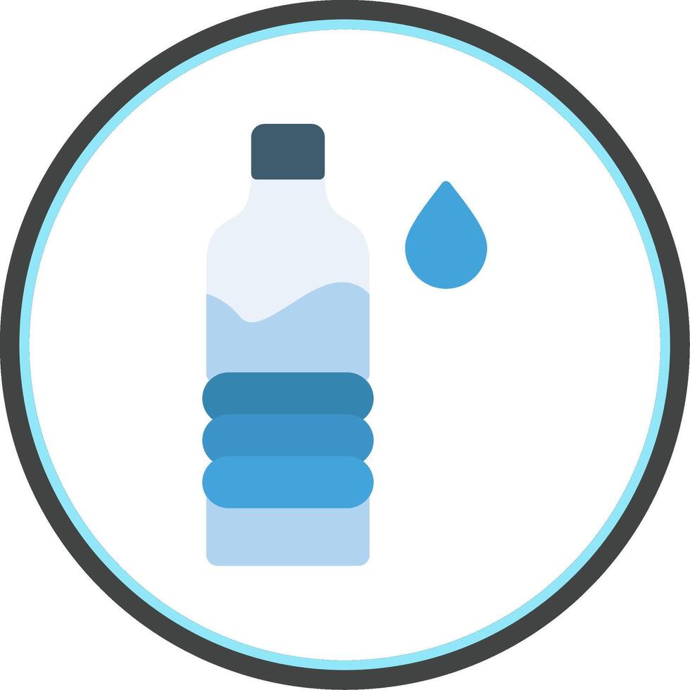 Water Bottle Flat Circle Icon vector