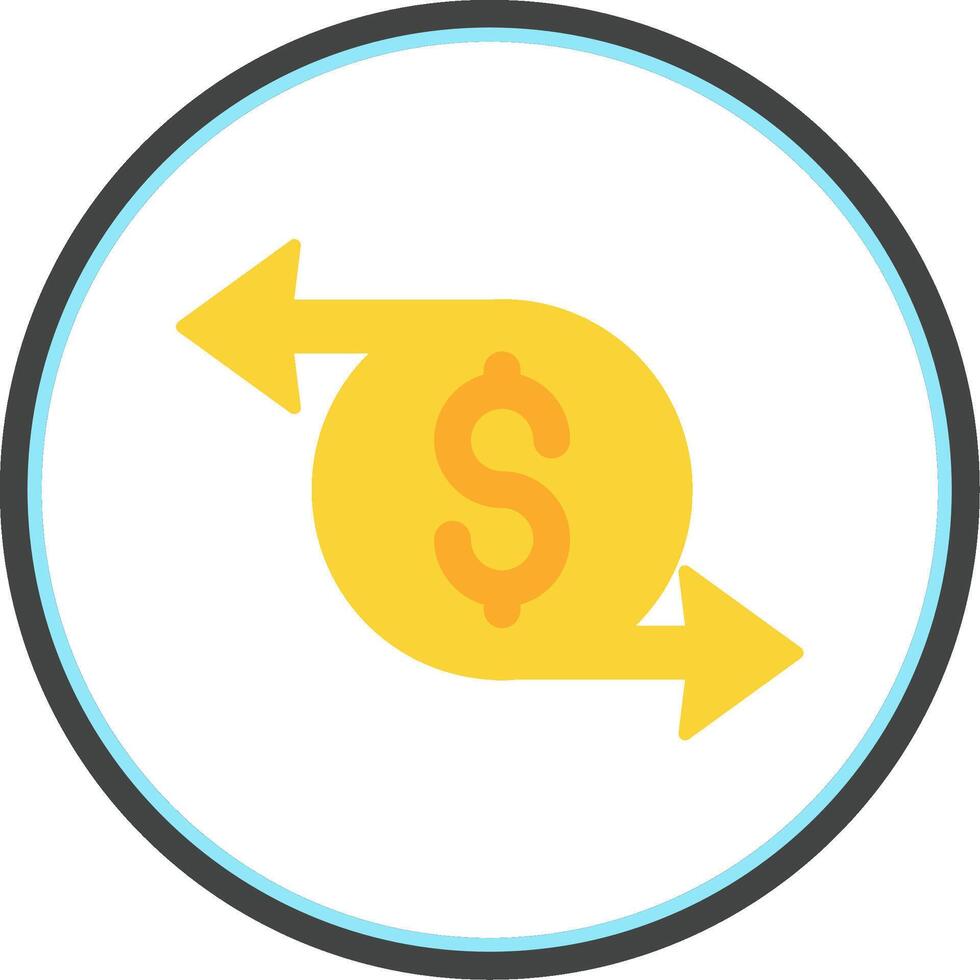 Money Transfer Flat Circle Icon vector