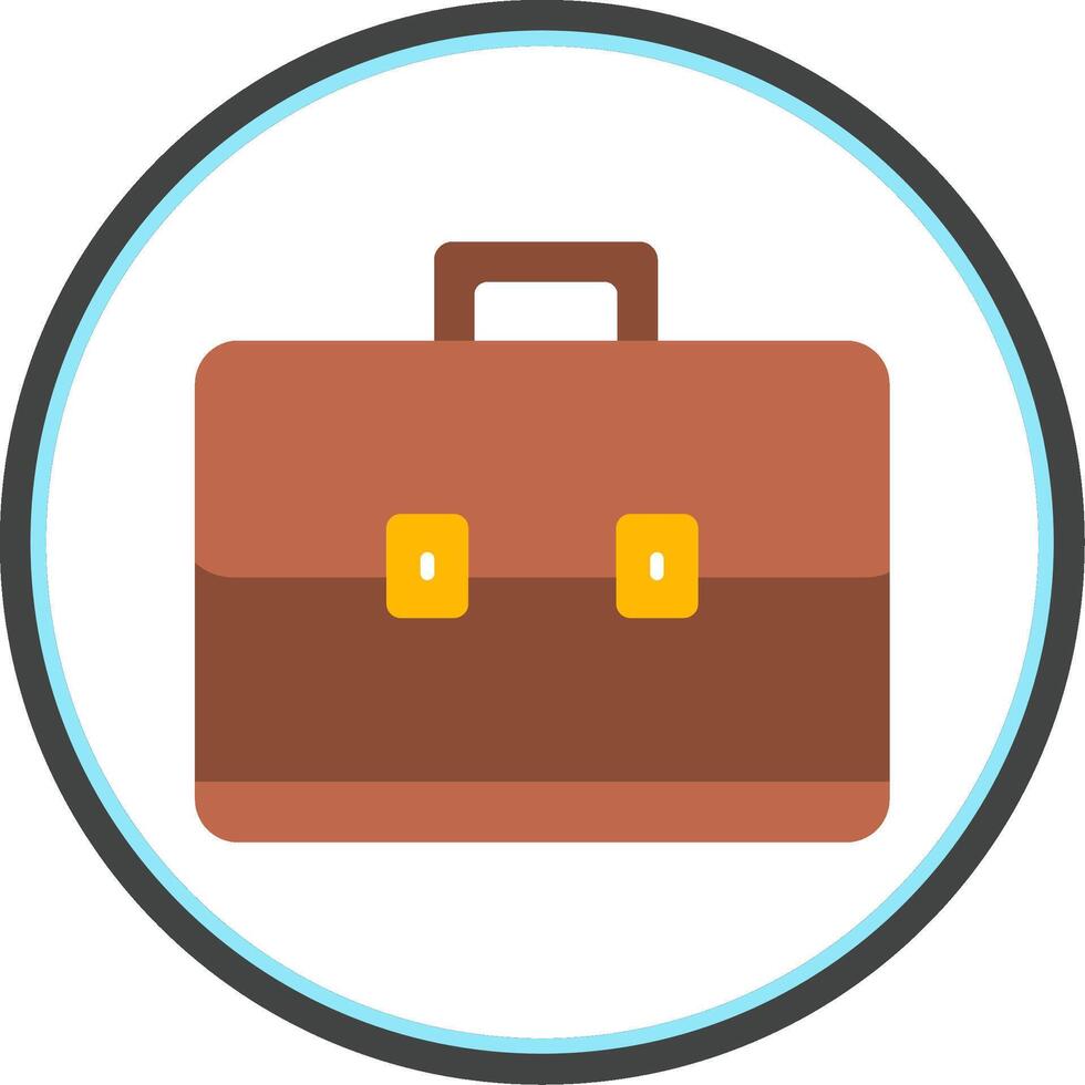 Briefcase Flat Circle Icon vector