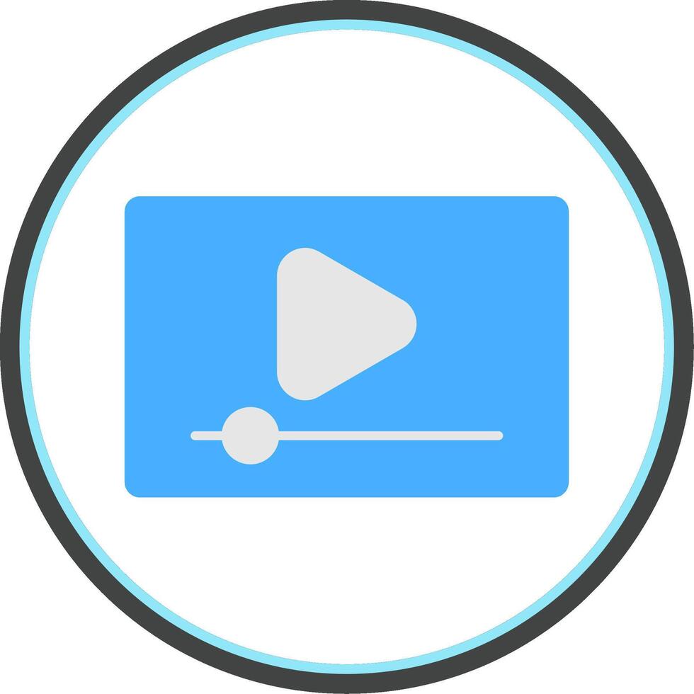 Video Flat Circle Icon vector