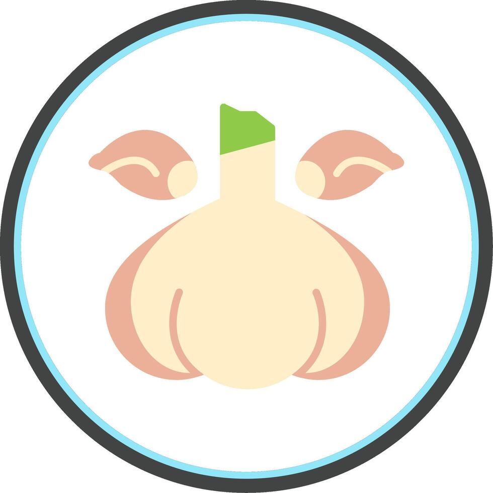 Garlic Flat Circle Icon vector