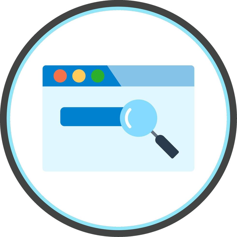 Web Search Flat Circle Icon vector