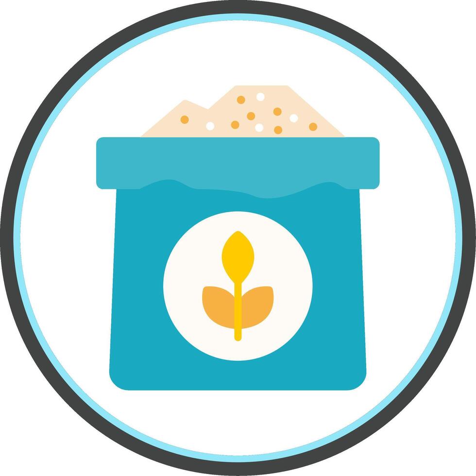 Wheat Flour Flat Circle Icon vector
