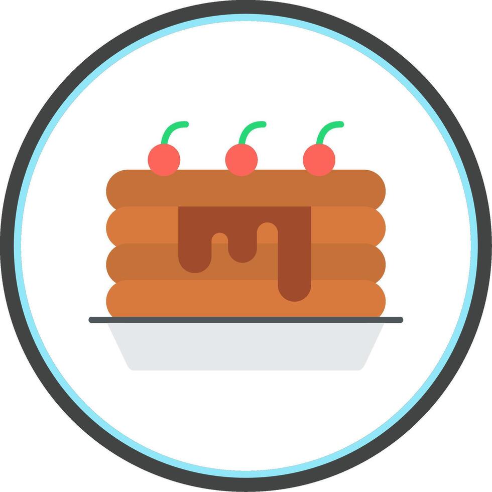 Pancakes Flat Circle Icon vector