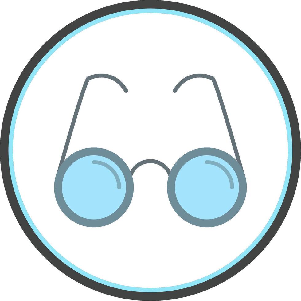 Reading Glasses Flat Circle Icon vector
