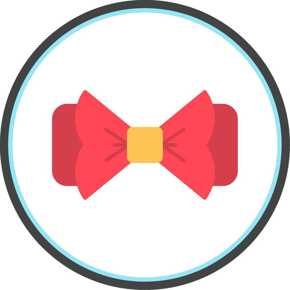 Bow Tie Flat Circle Icon vector