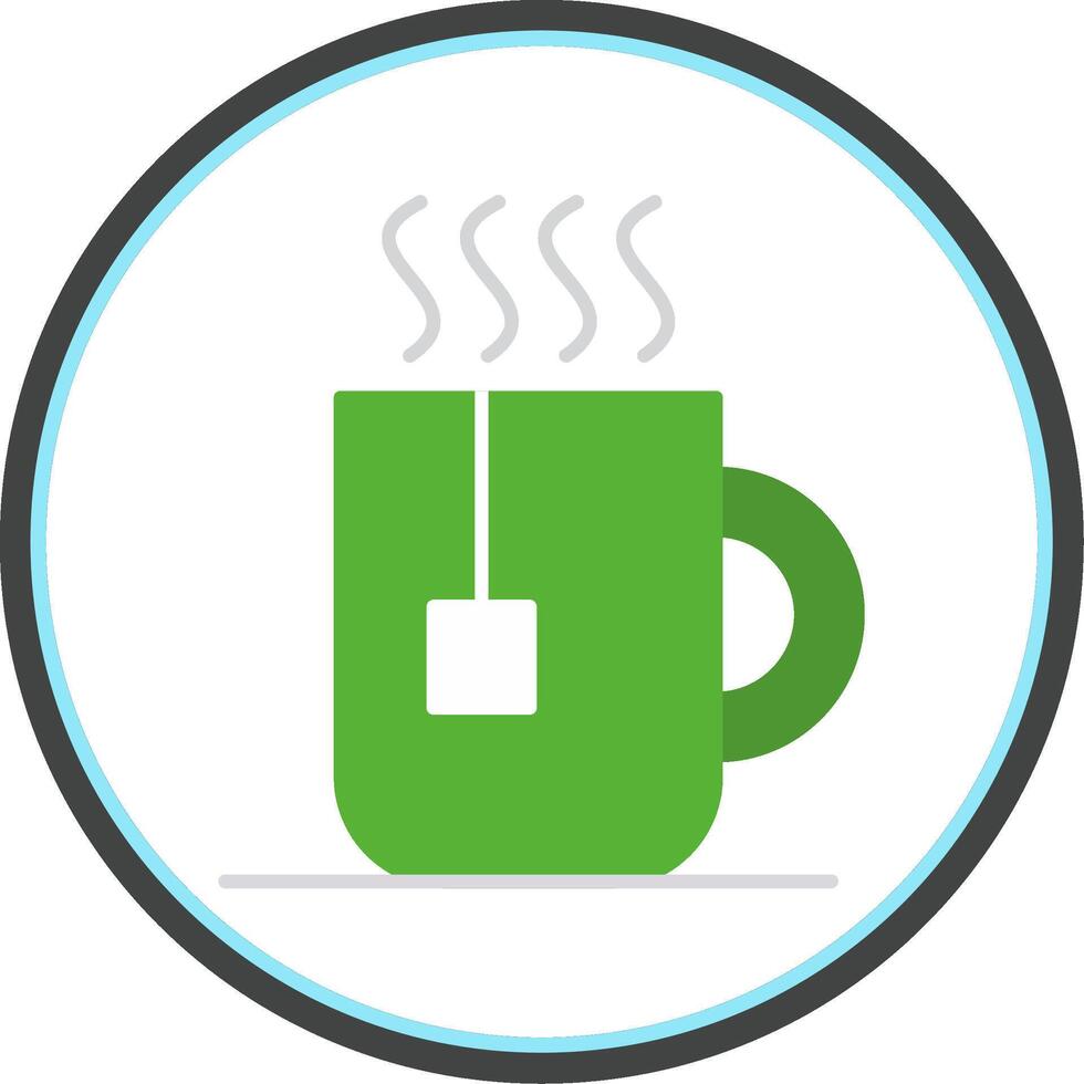 Tea Mug Flat Circle Icon vector