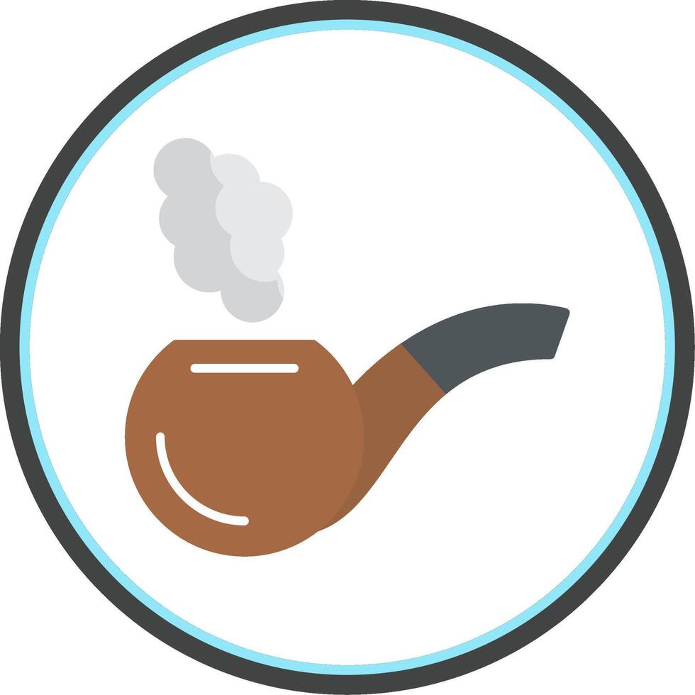 Smoking Pipe Flat Circle Icon vector