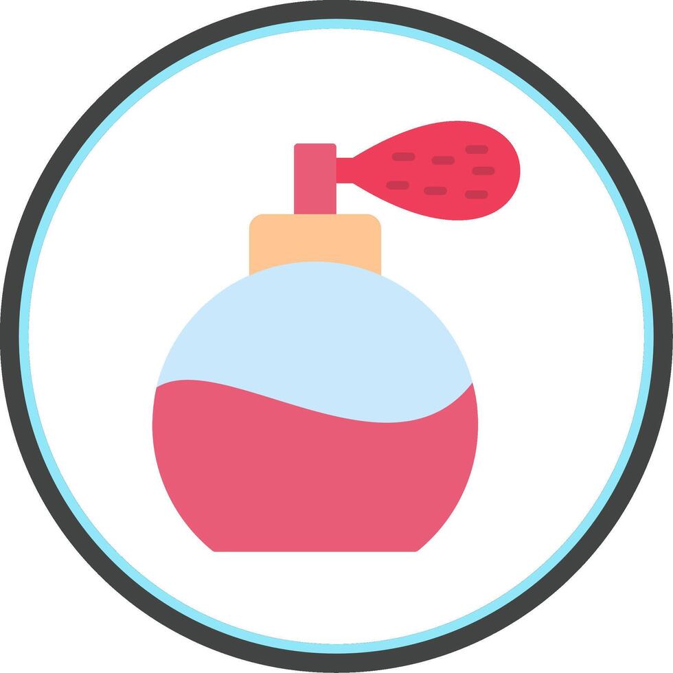 perfume botella plano circulo icono vector