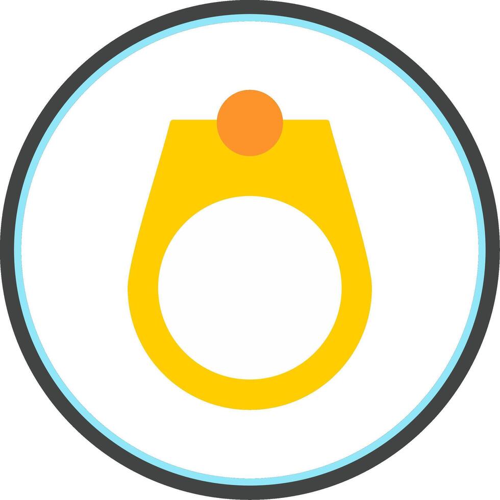Mens Ring Flat Circle Icon vector