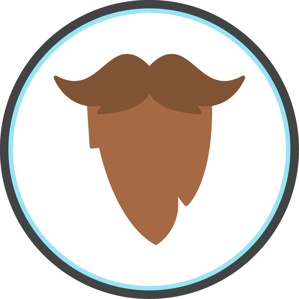 Moustache Flat Circle Icon vector