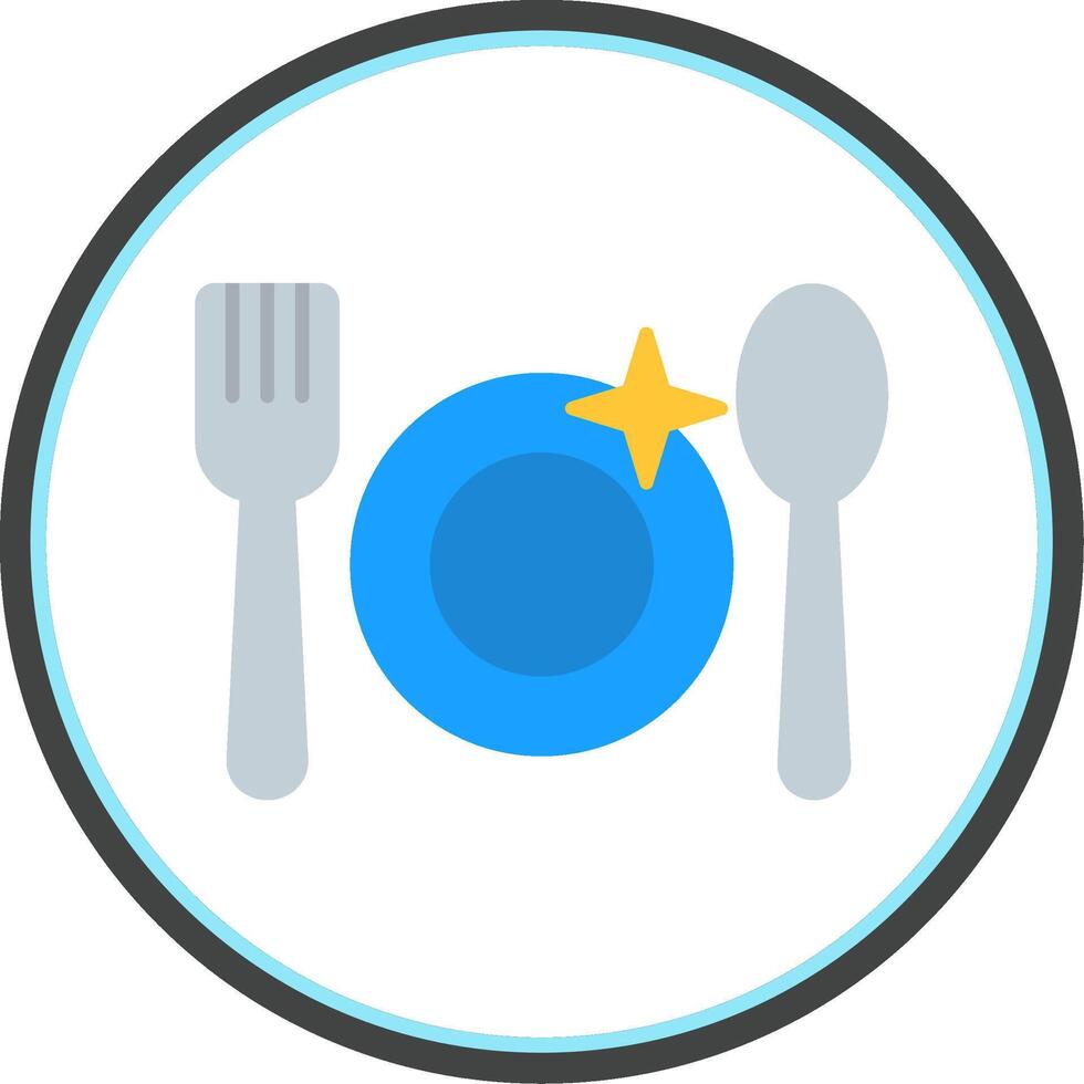 Crockery Flat Circle Icon vector