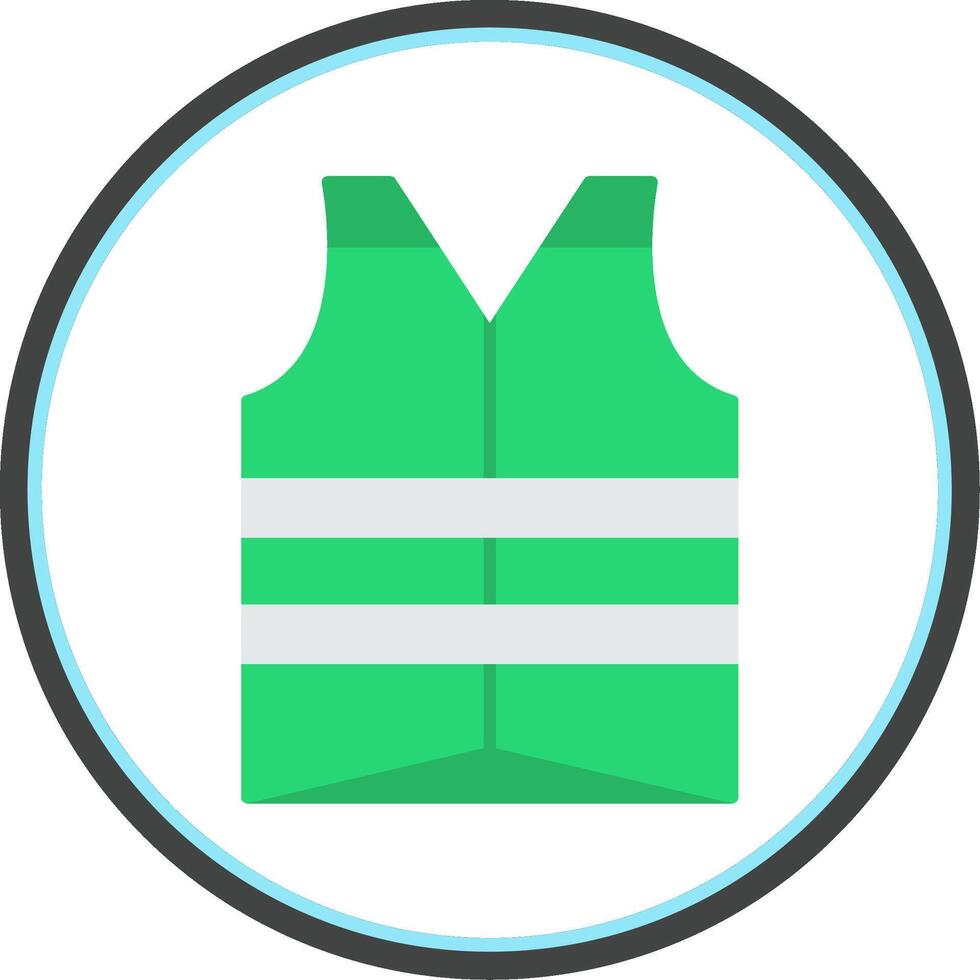 Vest Flat Circle Icon vector