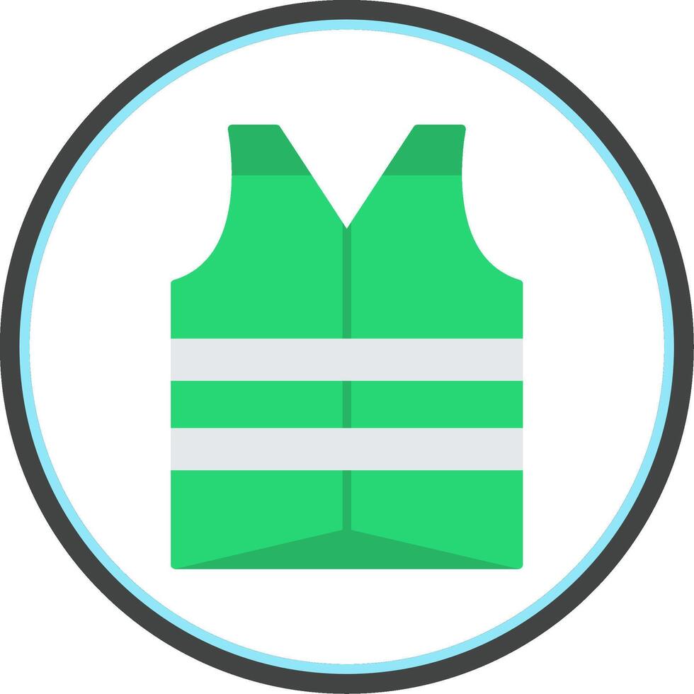 Vest Flat Circle Icon vector