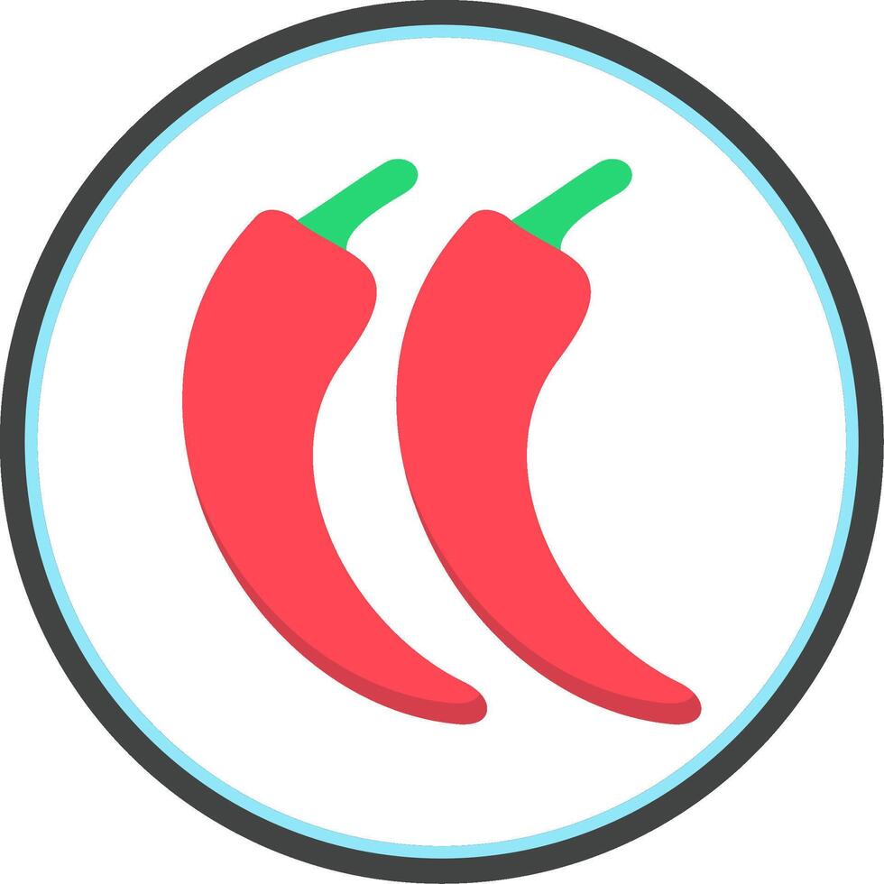 Chilli Flat Circle Icon vector