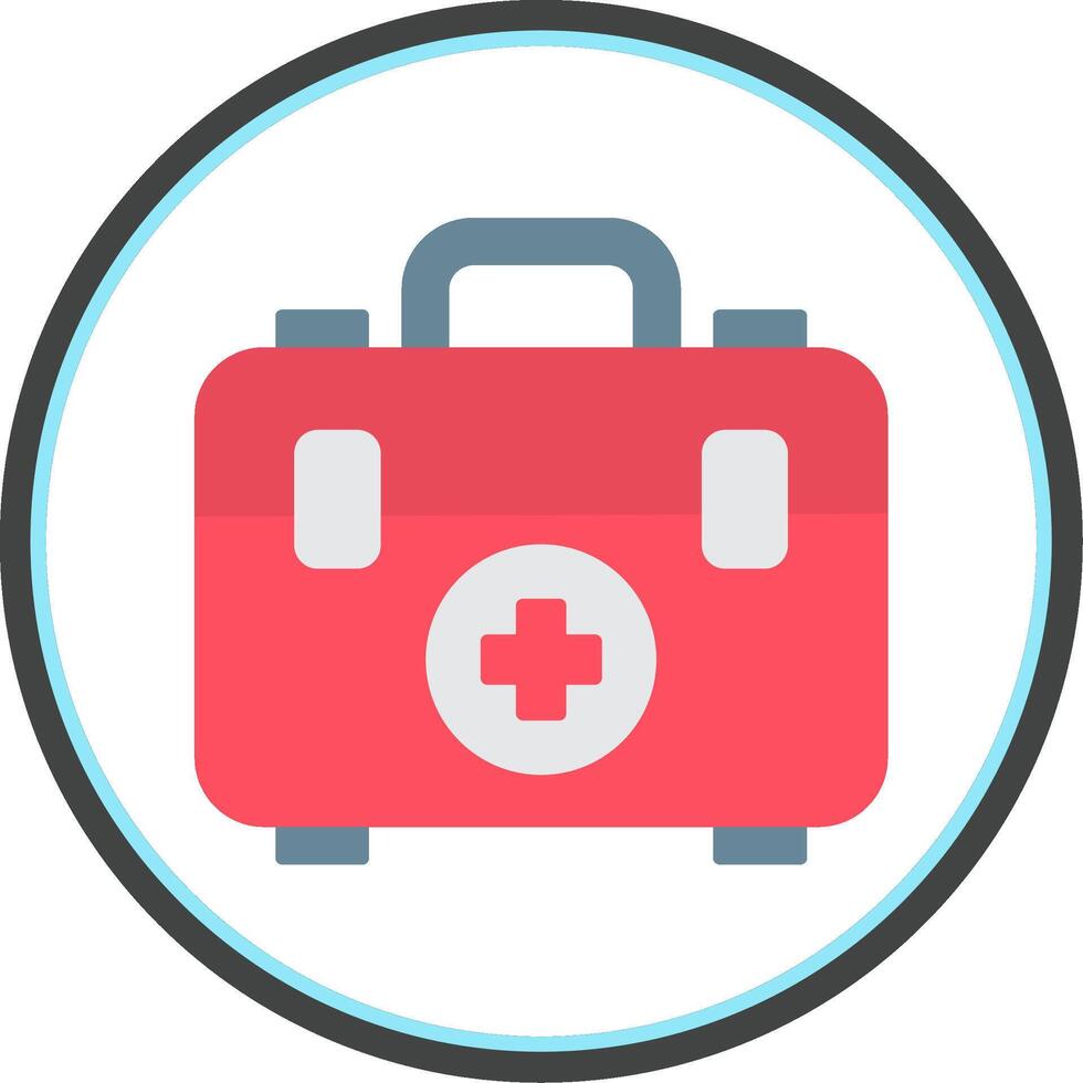 First Aid Box Flat Circle Icon vector