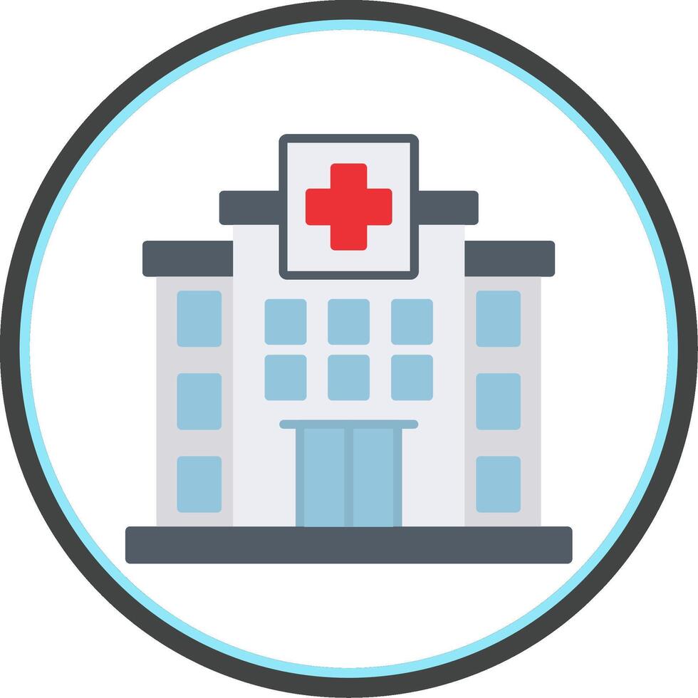 Hospital Flat Circle Icon vector