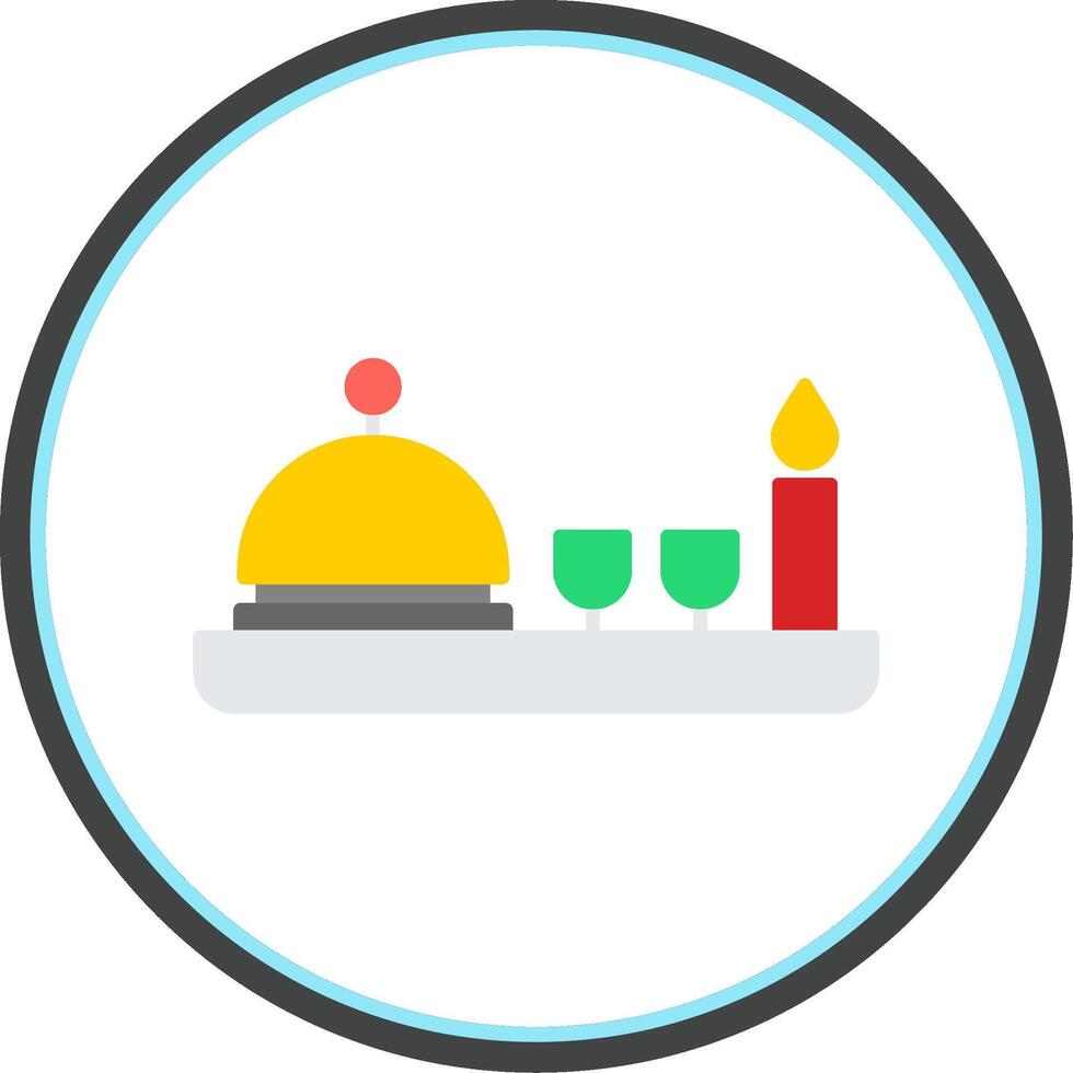 Dinner Flat Circle Icon vector