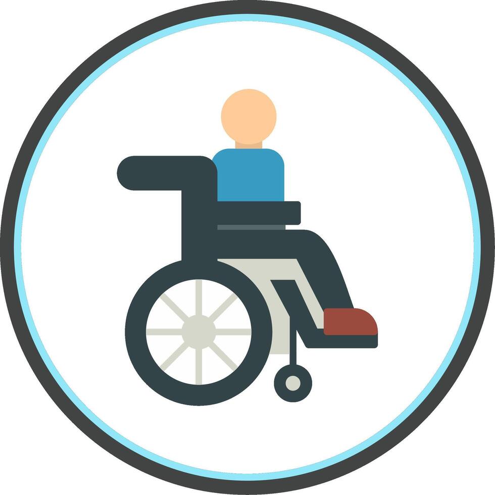 Disabled Person Flat Circle Icon vector