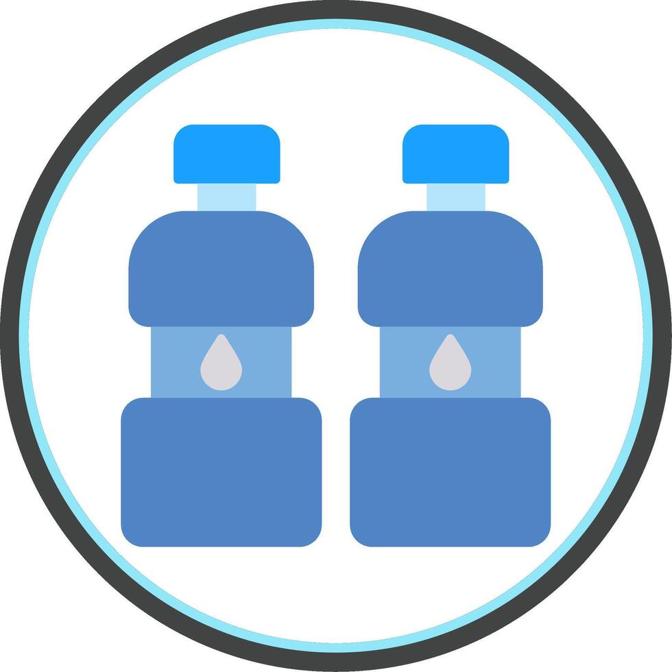 Two Bottles Flat Circle Icon vector