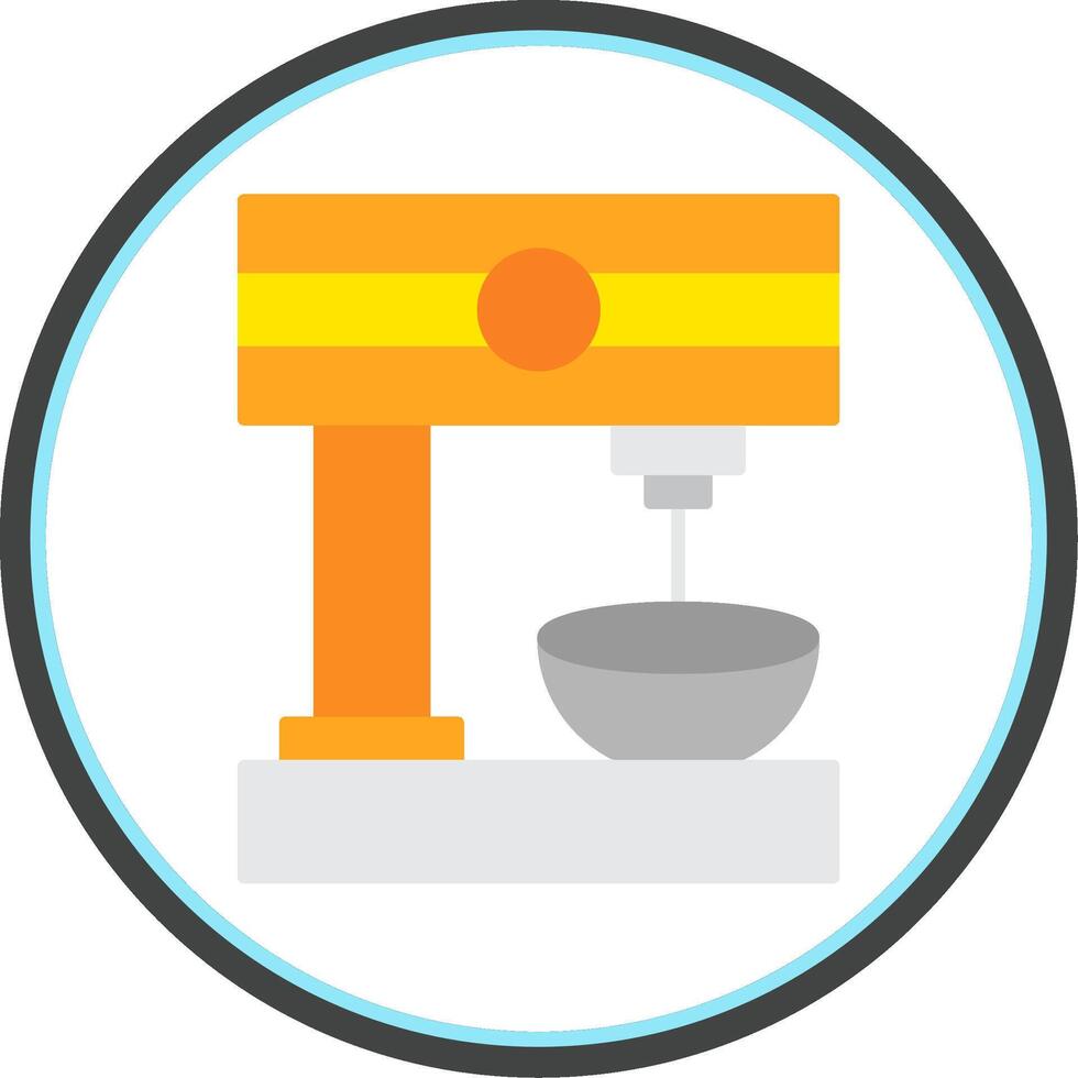 Mixing Machine Flat Circle Icon vector